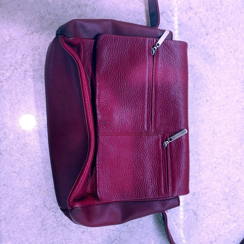 Liz Claiborne red leather bag vintage